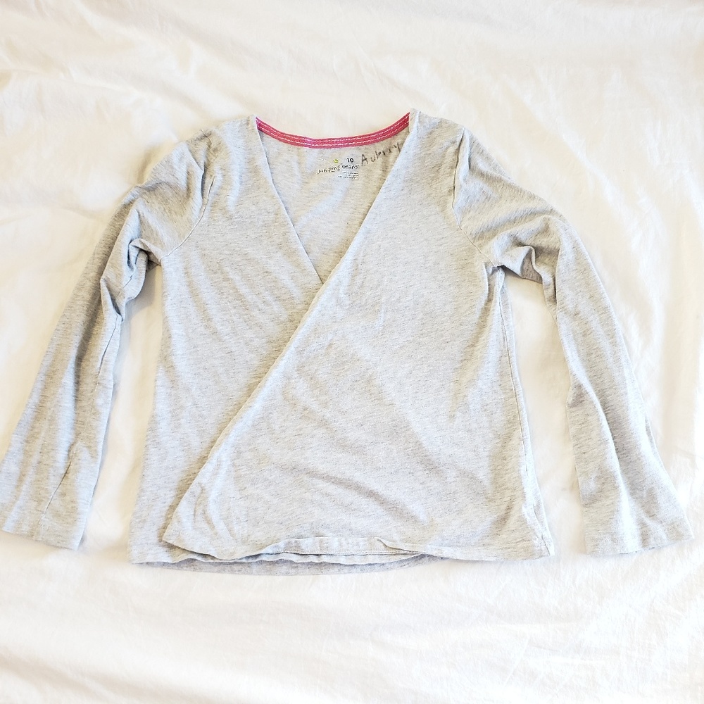 Jumping Beans Girls Wrap Top Heather Gray 10
